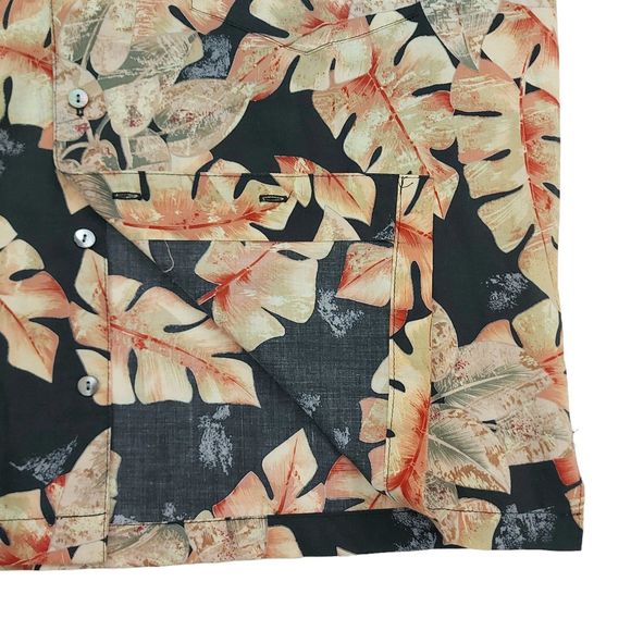 Tori Richard Hawaiian Shirt Mens Small Black Beige Short Sleeve Cotton Summer - Picture 5 of 11